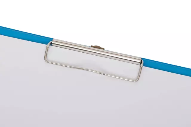 Een Klembordmap MAUL A4 staand met penlus PVC neon lichtblauw koop je bij Goedkope Kantoorbenodigdheden