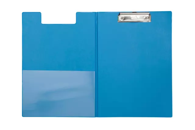 Een Klembordmap MAUL A4 staand met penlus PVC neon lichtblauw koop je bij MV Kantoortechniek B.V.