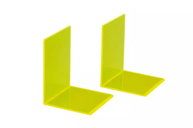 Een Boekensteun MAUL 10x10x13cm acryl set 2 neon geel transparant koop je bij Goedkope Kantoorbenodigdheden