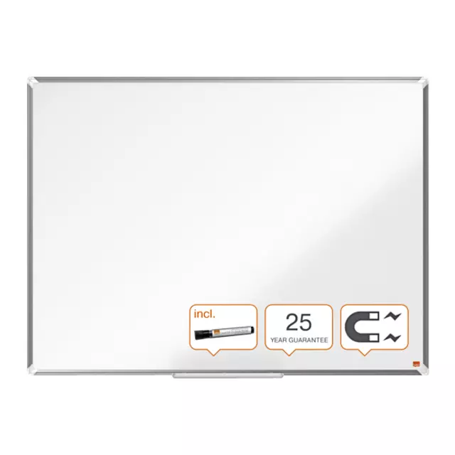 Een Whiteboard Nobo Premium Plus 90x120cm emaille koop je bij KantoorProfi België BV