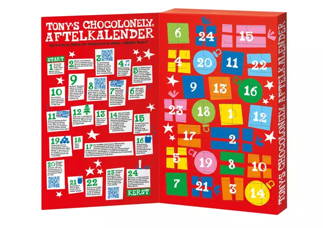 Een Chocolade Tony's Chocolonely Kerst big Tiny calendar 225gr assorti koop je bij Ziffo Kantoorcentrum BV