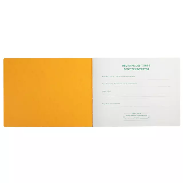 Een Registre des titres Piqûre SRL-BV 240x320 80 feuilles jaune koop je bij QuickOffice BV