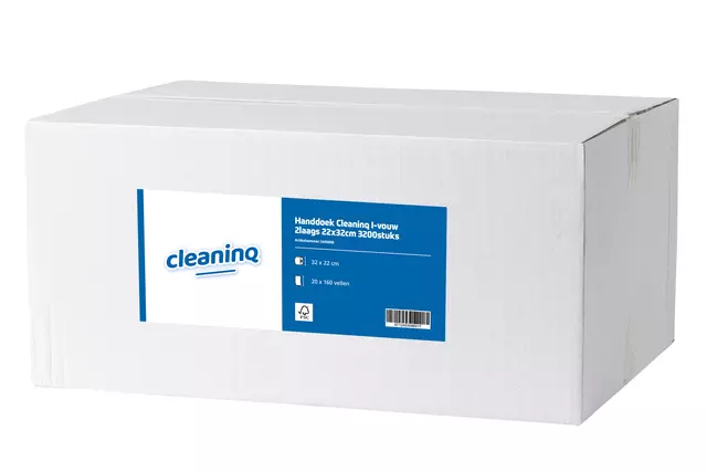 Een Handdoek Cleaninq I-vouw 2laags 22x32cm 3200stuks koop je bij KantoorProfi België BV