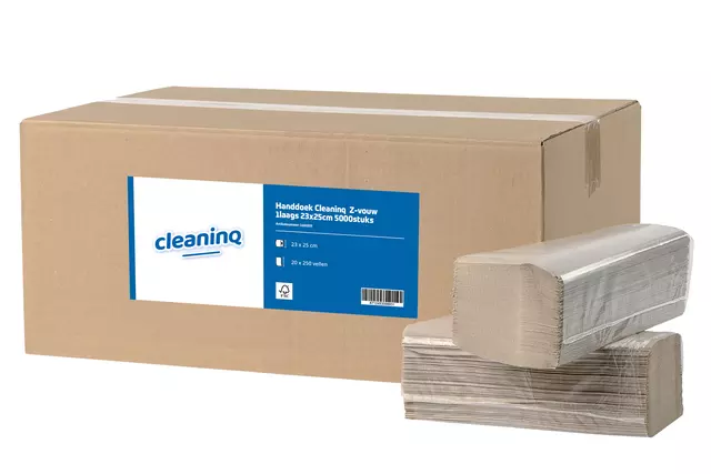 Een Handdoek Cleaninq Z-vouw 1laags 23x25cm 5000stuks koop je bij EconOffice