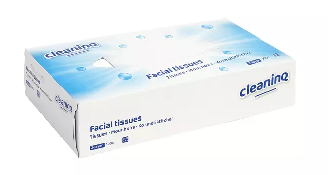 Een Facial tissues Cleaninq 2-laags 100stuks koop je bij Totaal Kantoor Goeree