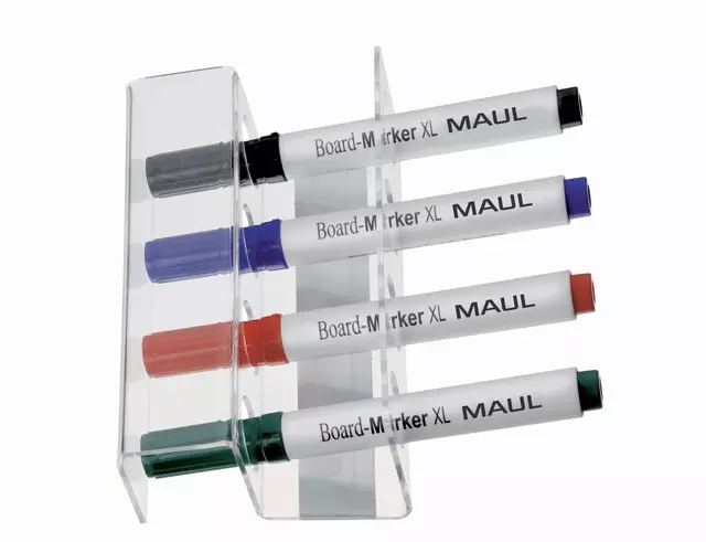 Een Whiteboard stifthouder MAUL universeel acryl magnetisch voor 4 stiften koop je bij Kantoorvakhandel van der Heijde
