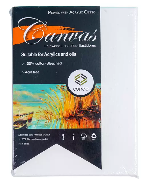 Een Canvas Conda 13x18cm gebleekt katoen koop je bij EconOffice