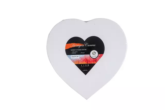 Een Canvas Conda hart 25 cm gebleekt katoen koop je bij MV Kantoortechniek B.V.