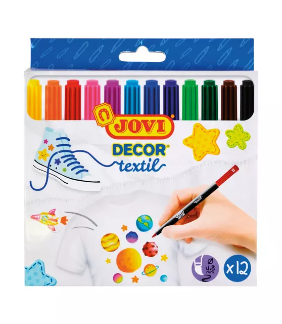 Een Textielstift Jovi assorti set à 12 stuks koop je bij EconOffice