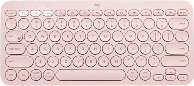 Een Toetsenbord Logitech K380 Bluetooth QWERTY rose koop je bij Totaal Kantoor Goeree