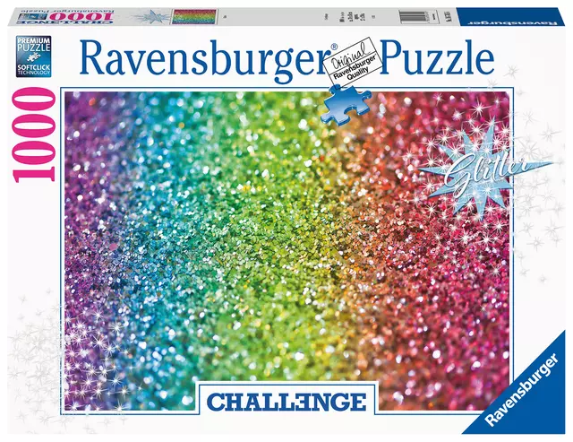 Een Puzzel Ravensburger Glitter challenge 1000 stukjes koop je bij Goedkope Kantoorbenodigdheden