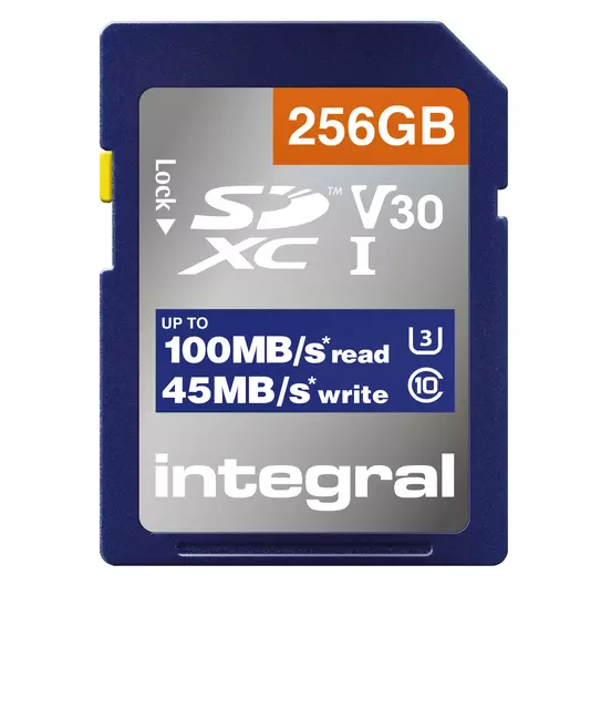Een Geheugenkaart Integral SDHC-XC 256GB koop je bij KantoorProfi België BV