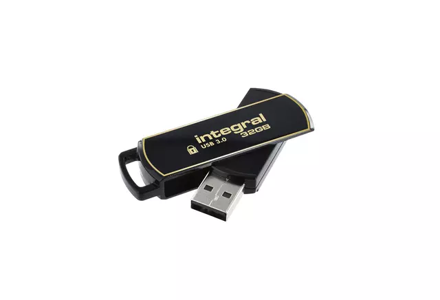 Een USB-stick Integral 3.0 Secure 360 32GB zwart koop je bij L&N Partners voor Partners B.V.