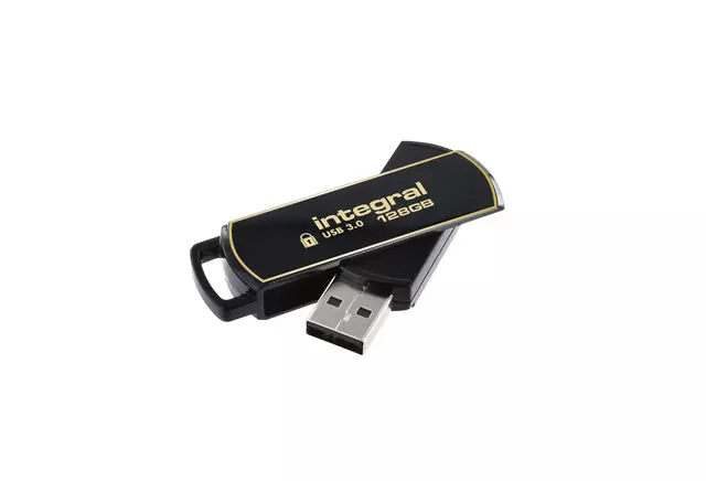 Een USB-Stick Integral 3.0 Secure 360 128GB schwarz koop je bij QuickOffice BV