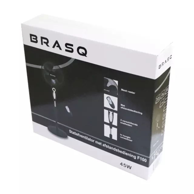 Een Statiefventilator BRASQ met remote Ø 40cm zwart koop je bij EconOffice