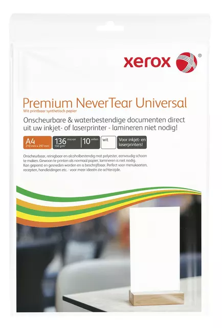 Een Nevertear Xerox Premium Universal A4 polyester 136micron wit 10vel koop je bij Goedkope Kantoorbenodigdheden