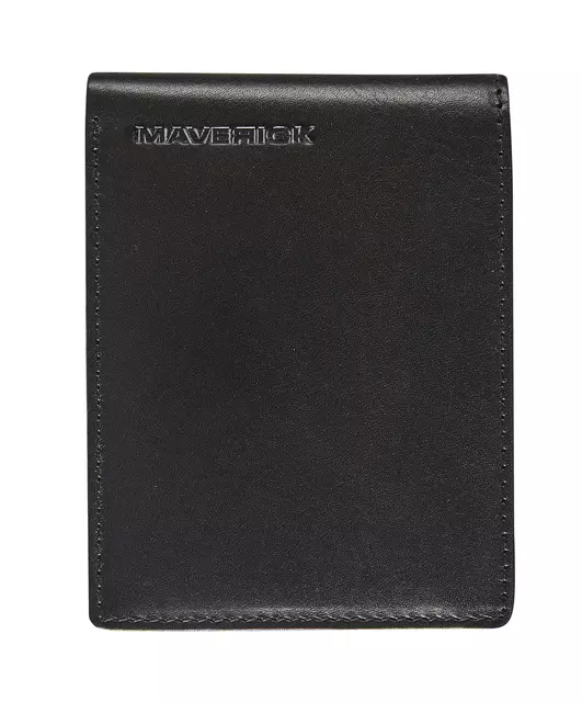 Een Portemonee Maverick All Black compact met kleingeldvak RFID leer zwart koop je bij EconOffice