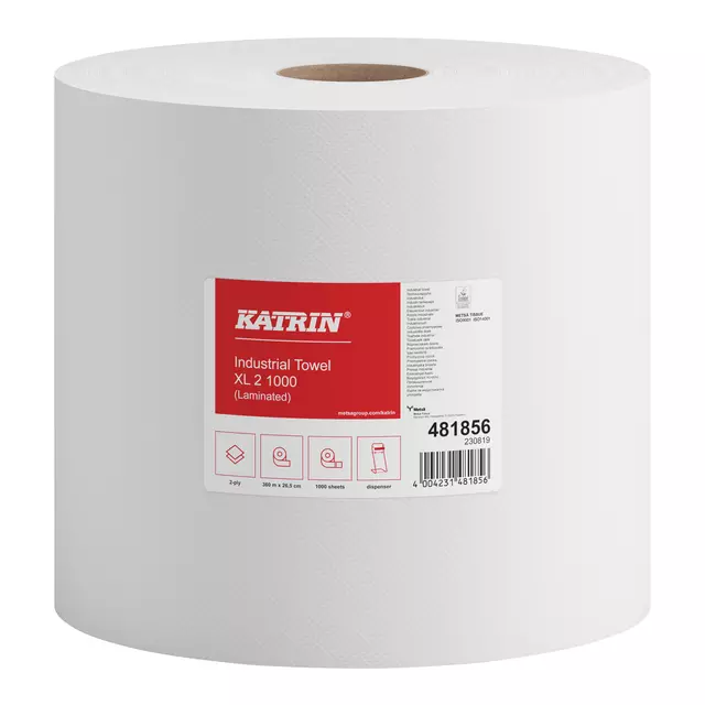 Een Poetspapier Katrin XL 2-laags 360m wit 481856 koop je bij EconOffice