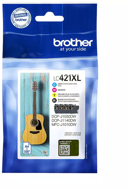 Een Inktcartridge Brother LC-421XL zwart + 3 kleuren koop je bij MV Kantoortechniek B.V.