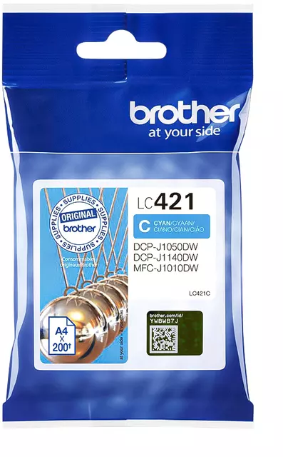 Een Inktcartridge Brother LC-421C blauw koop je bij Van Leeuwen Boeken- en kantoorartikelen