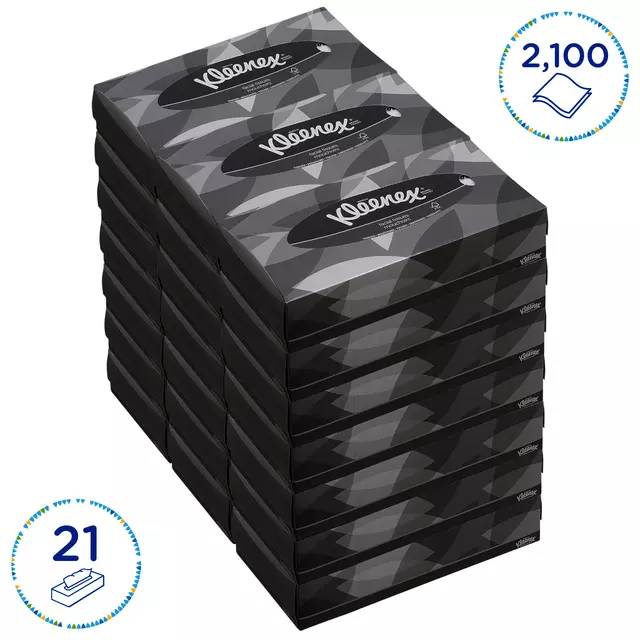 Een Facial tissues Kleenex standaard 2-laags 21x100stuks wit 8835 koop je bij EconOffice