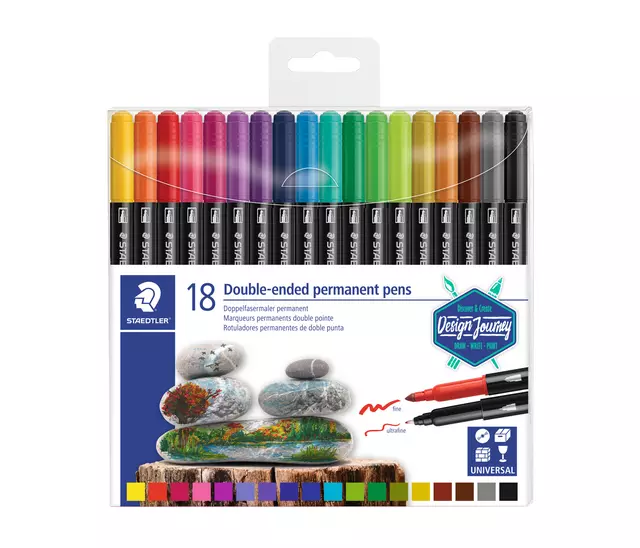 Een Viltstift Staedtler Design Journey permanent dubbele punt assorti koop je bij KantoorProfi België BV