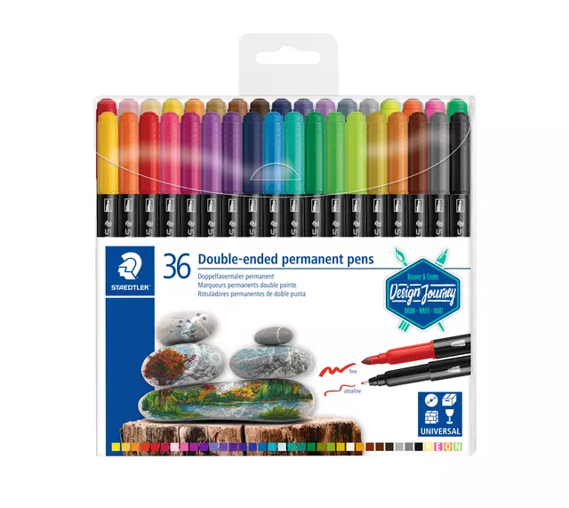 Een Viltstift Staedtler Design Journey permanent dubbele punt assorti koop je bij Goedkope Kantoorbenodigdheden