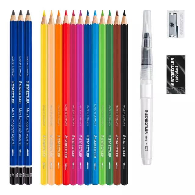 Een Crayon de couleur Staedtler Design Journey aquarelle 18 pièces koop je bij Van Hoye Kantoor BV