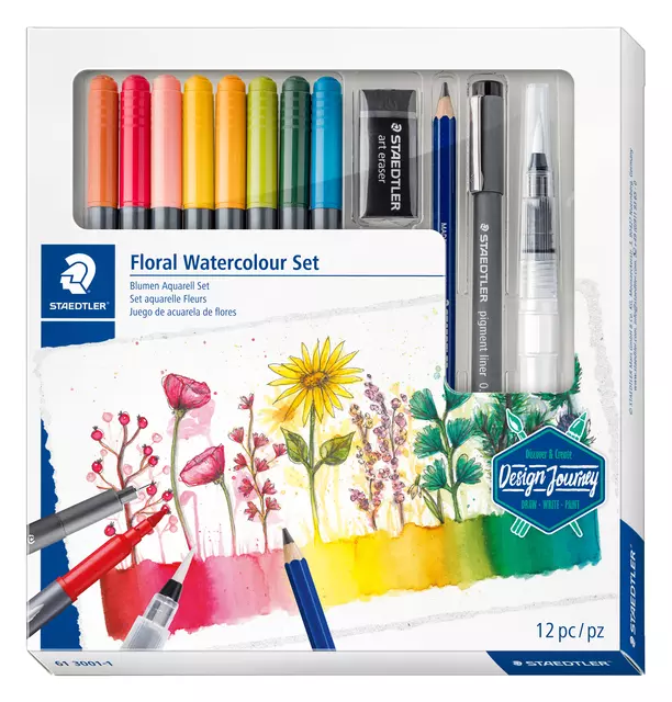 Een Viltstift Staedtler Design Journey Floral watercolor 12-delig koop je bij Alles voor uw kantoor