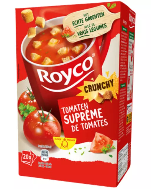 Een Soep Royco tomaten supreme met croutons 20 zakjes koop je bij Totaal Kantoor Goeree