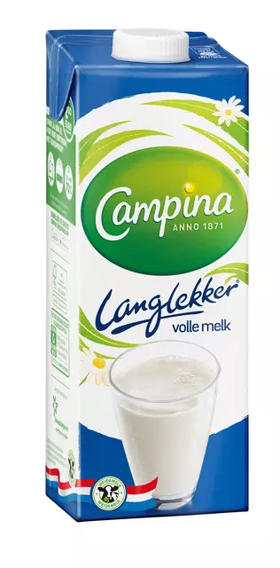 Een Melk Campina LangLekker vol 1 liter koop je bij Van Leeuwen Boeken- en kantoorartikelen