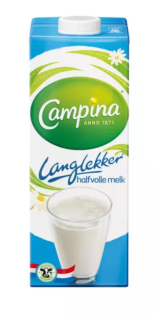 Een Melk Campina LangLekker halfvol 1 liter koop je bij Totaal Kantoor Goeree