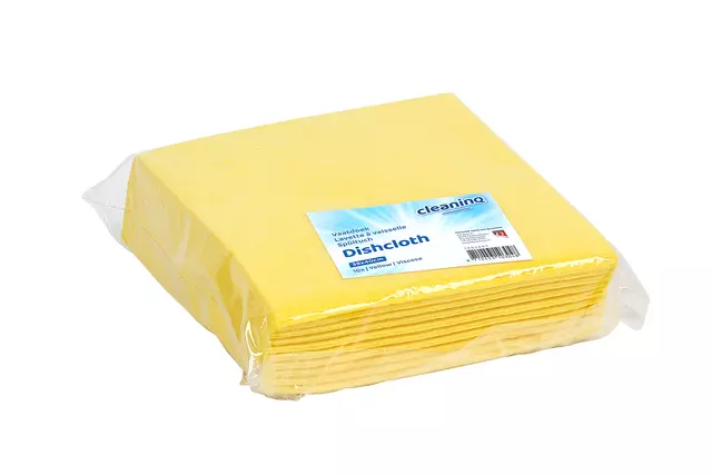 Een Werkdoek Cleaninq non-woven 38x40cm geel 10 stuks koop je bij KantoorProfi België BV