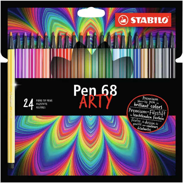 Een Viltstift STABILO Pen 68/24 Arty medium assorti etui à 24 stuks koop je bij Kantoorvakhandel van der Heijde