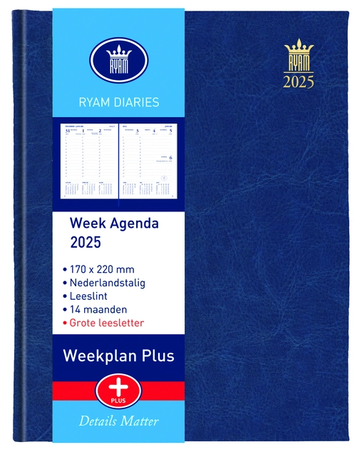 Een Agenda 2025 Ryam Weekplan Plus Mundior groot letter 7dagen/2pagina's assorti koop je bij The Cartridge Company