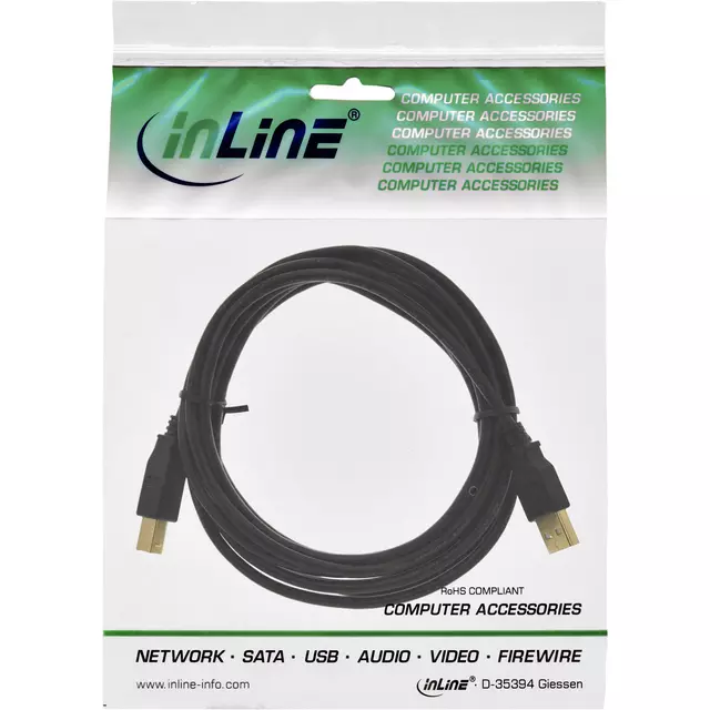 Een Kabel inLine verlengkabel USB-A 2.0 M/V 1,8 meter zwart koop je bij Van Leeuwen Boeken- en kantoorartikelen