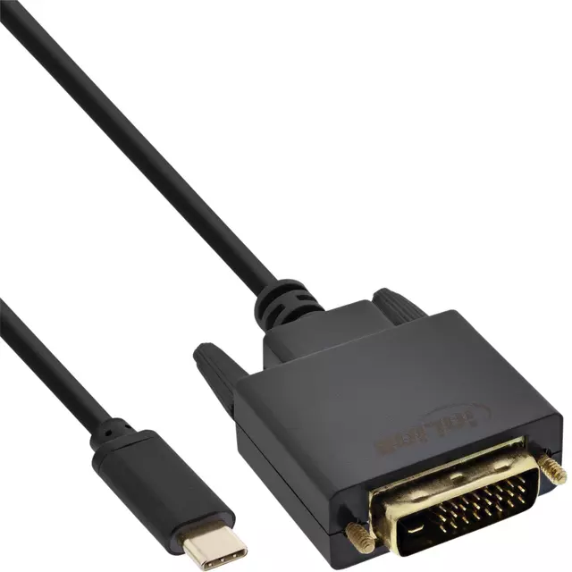 Een Kabel inLine USB-C DVI 24+1 3.1 1080P M/M 2 meter zwart koop je bij MV Kantoortechniek B.V.