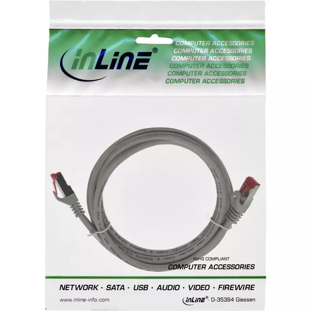 Een Kabel inLine patch CAT.6 S/FTP 1 meter grijs koop je bij Totaal Kantoor Goeree