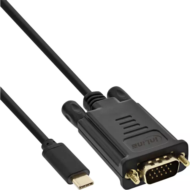 Een Kabel inLine USB-C VGA 3.1 M/M 2 meter zwart koop je bij EconOffice