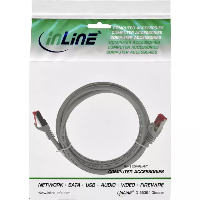 Een Kabel inLine patch CAT.6 S/FTP 2 meter grijs koop je bij Totaal Kantoor Goeree
