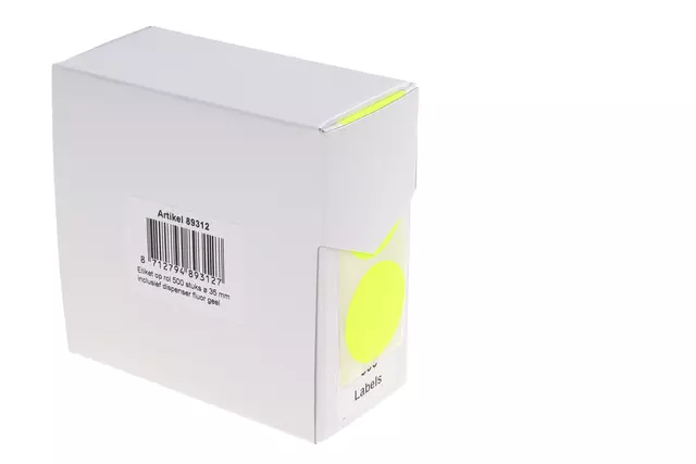 Een Etiket Rillprint 35mm 500st op rol fluor geel koop je bij Van Leeuwen Boeken- en kantoorartikelen