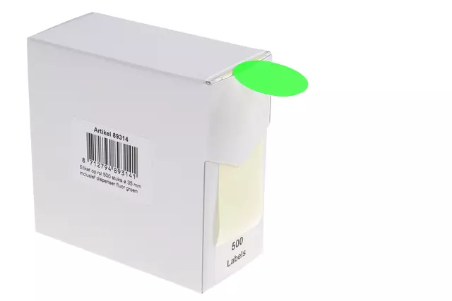 Een Etiket Rillprint 35mm 500st op rol fluor groen koop je bij EconOffice
