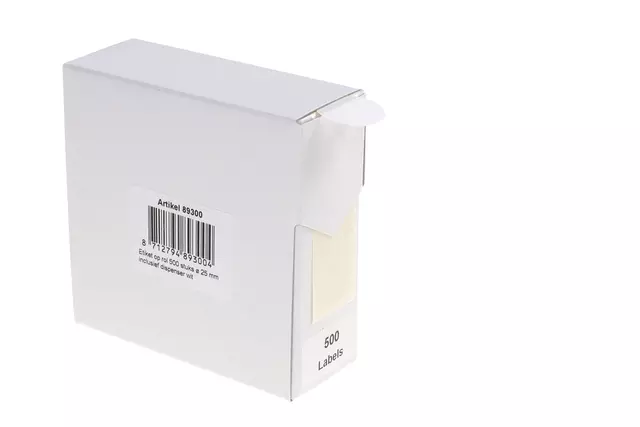 Een Etiket Rillprint 25mm 500st op rol wit koop je bij Totaal Kantoor Goeree