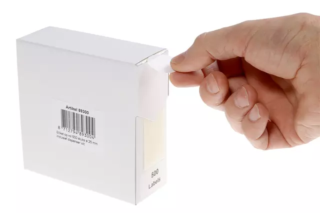 Een Etiket Rillprint 25mm 500st op rol wit koop je bij MV Kantoortechniek B.V.