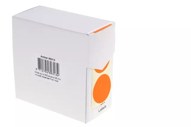 Een Etiket Rillprint 35mm 500st op rol fluor rood koop je bij L&N Partners voor Partners B.V.