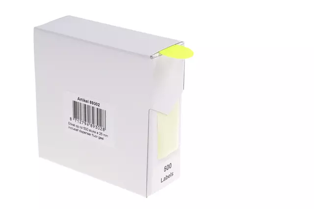 Een Etiket Rillprint 25mm 500st op rol fluor geel koop je bij Totaal Kantoor Goeree
