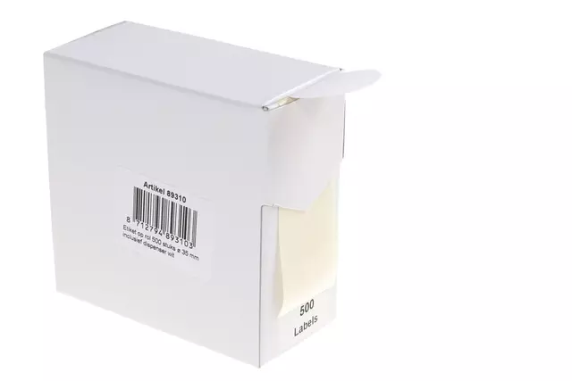 Een Etiket Rillprint 35mm 500st op rol wit koop je bij MV Kantoortechniek B.V.