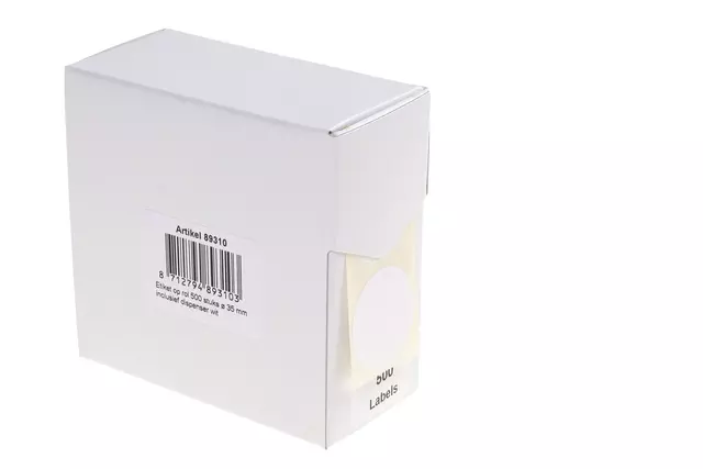 Een Etiket Rillprint 35mm 500st op rol wit koop je bij MV Kantoortechniek B.V.