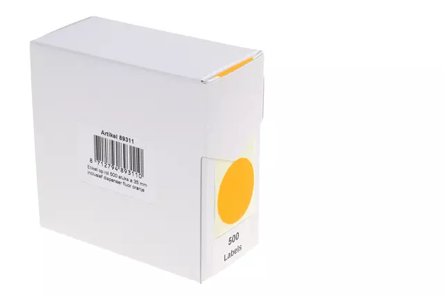 Etiket Rillprint 35mm 500st op rol fluor oranje