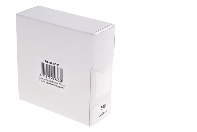 Een Etiket Rillprint 25mm 500st op rol transparant koop je bij EconOffice